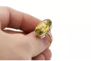 Anillo Artesanía vintage Peridoto amarillo Oro rosa antiguo original de 14k vrc113r